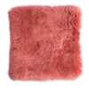 Deerlux Genuine Australian Lamb Fur Sheepskin Square Pillow Cover 16 in., Coral QI003482C